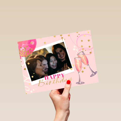 verjaardag kaart foto happy birthday met bubbels