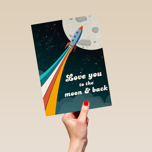valentijn kaart klassiek love you to the moon and back