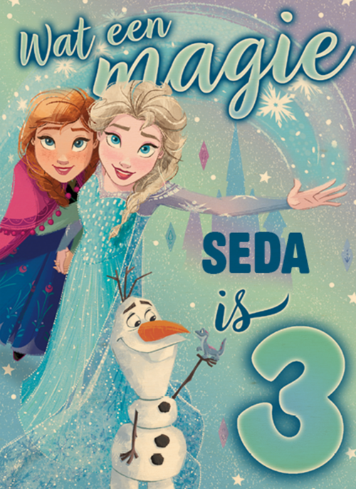 Wat een magie verjaardagskaart Frozen