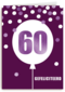 Verjaardagskaart leeftijden 60 lila ballon