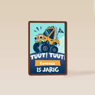 Verjaardagskaart megatruck tuut tuut