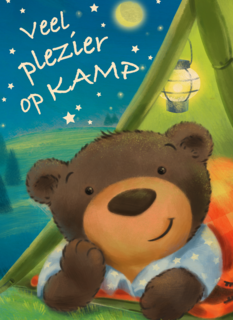 Op kamp kaart beer in tent
