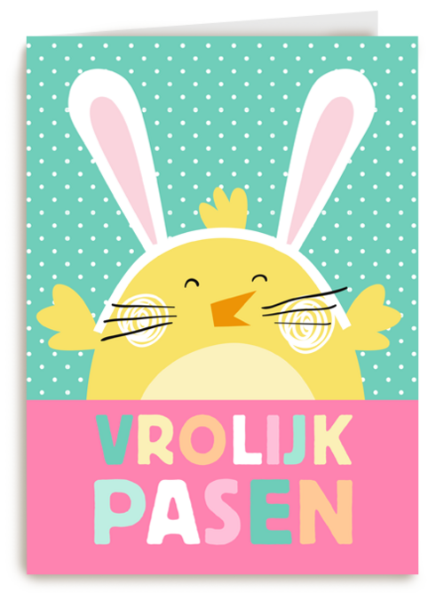 pasen kaart klassiek vrolijke paashaas
