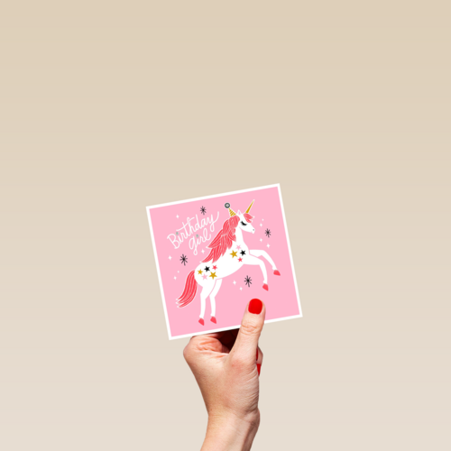 Verjaardagskaart tiener meisje Birthdaygirl met unicorn