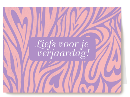 Hippe hartjes verjaardagskaart
