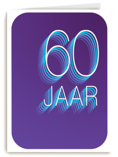 Verjaardagskaart 60 jaar paars