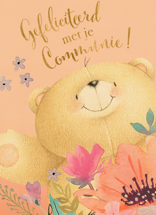 Houten Kaart Communie | Houten Kaart Hallmark | Communie | Forever Friends Communie Felicitatie