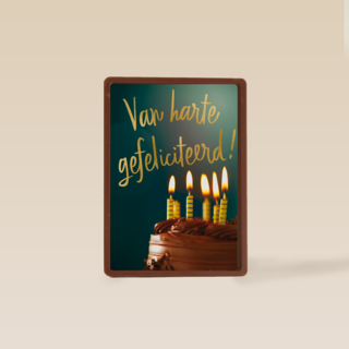 verjaardag kaart van harte gefeliciteerd taart met kaarsjes