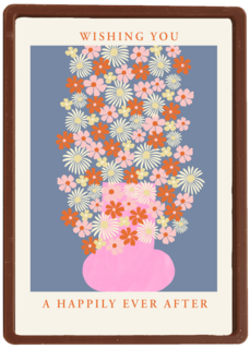 Getrouwd kaart met bloemen