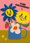 Fijne verjaardag bloemen mok
