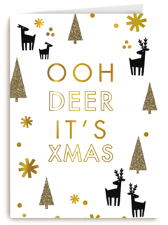kerstkaart hip ooh deer it is christmas