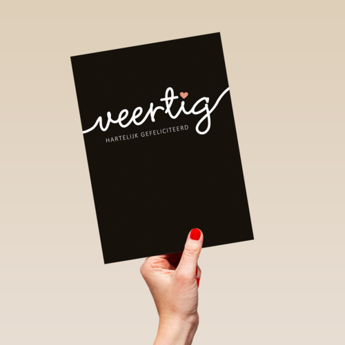Verjaardagskaart 40 veertig hartelijk gefeliciteerd