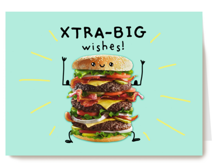 verjaardag kaart klassiek grappig xtra big wishes