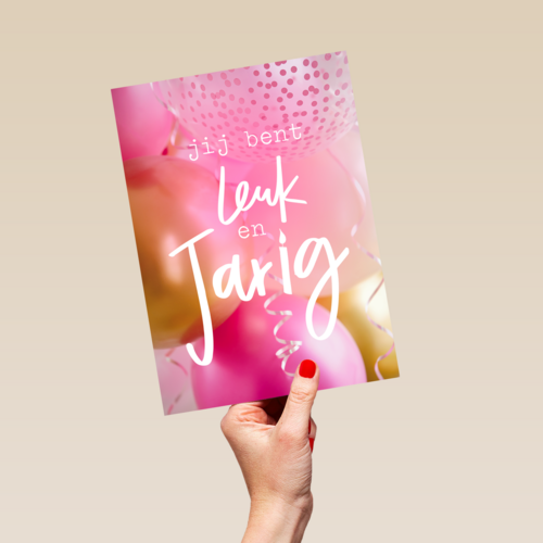 verjaardag kaart hip jij bent leuk en jarig