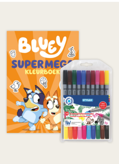Bluey Super Mega Kleurboek Met Viltstiften