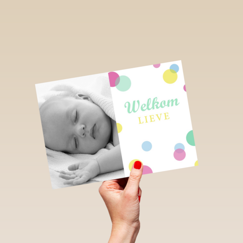 fotokaart welkom lieve kleine