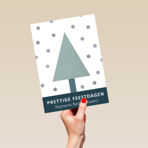 Kerstkaart zakelijk driehoek kerstboom