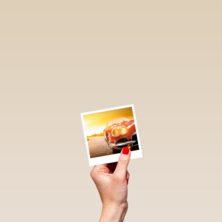 Verjaardagskaart man Mooie auto Polaroid