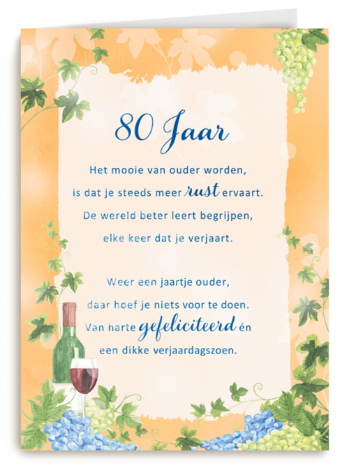 verjaardagskaart 80 jaar More than words