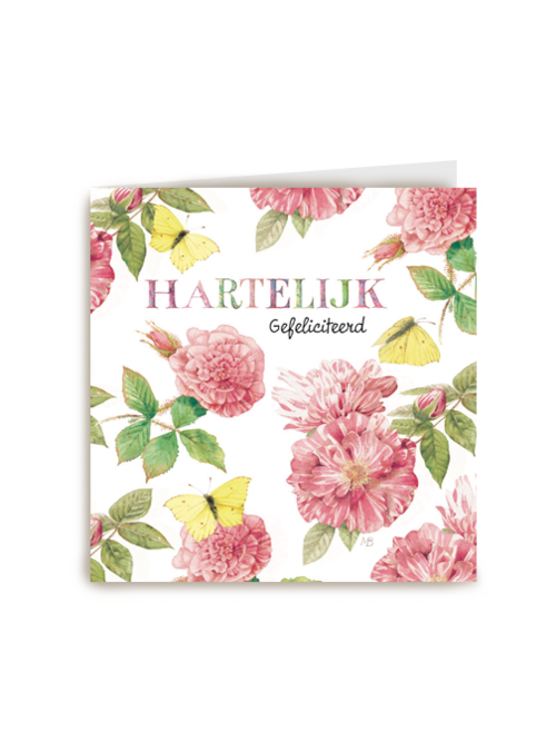 Verjaardagskaart Hallmark | Marjolein Bastin Hartelijk Gefeliciteerd Bloemen