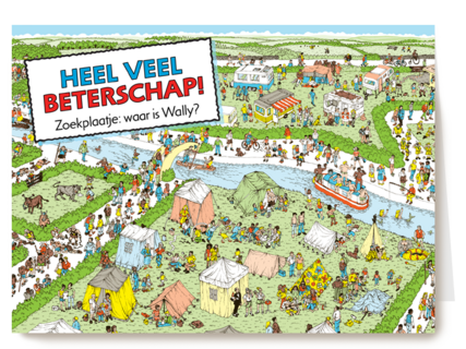 beterschap kaart grappig waar is wally