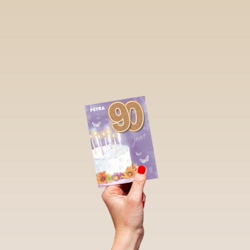 verjaardag leeftijden taart met kaarsjes 90