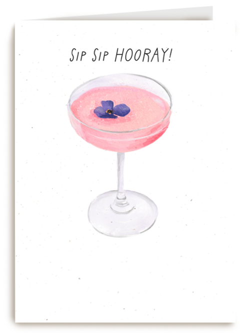 Verjaardagskaart cocktail sip sip hooray