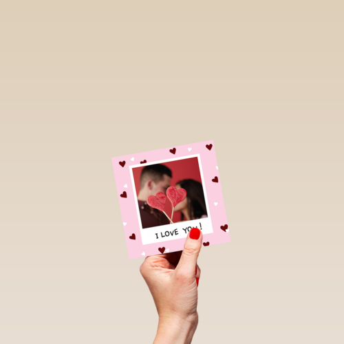 valentijnskaart foto i love you hartjes