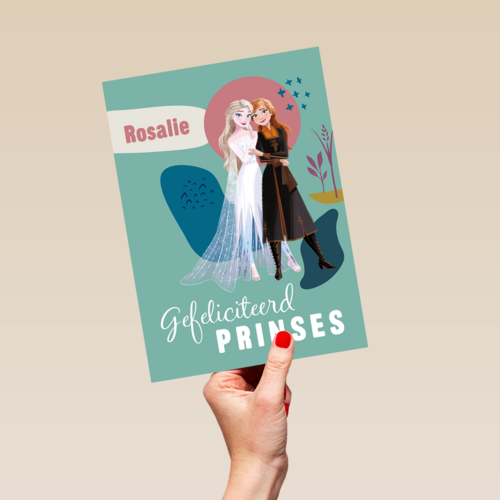 Frozen verjaardagskaart gefeliciteerd prinses