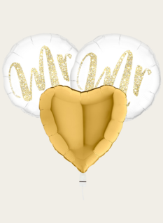 Ballonnentros Huwelijk Man en Man Goud Wit