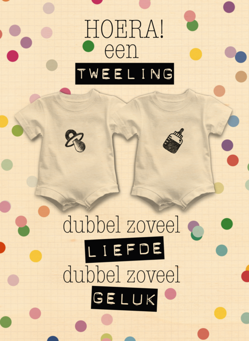 hoera dubbel zoveel liefde en geluk