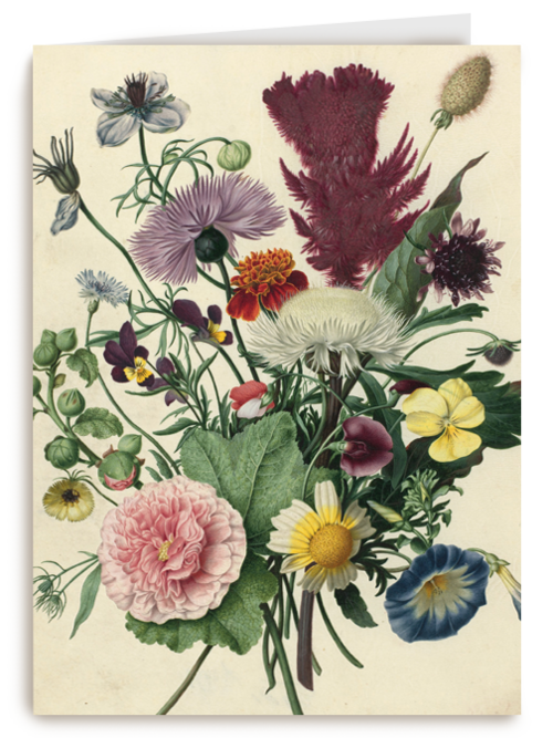 studio art kaart van schilderij met bloemen blanco