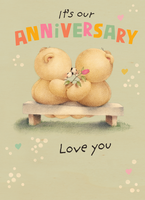 Houten Kaart Huwelijksjubileum | Houten Kaart Hallmark | Huwelijksjubileum | Forever Friends Anniversary Love You