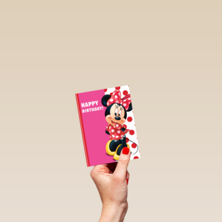 minnie mouse in jurk met rode stippen