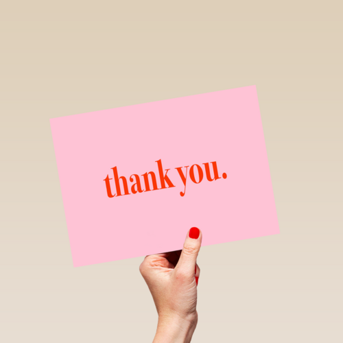 bedanktkaart thank you roze