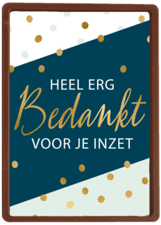 bedanktkaart heel erg bedankt voor je inzet gouden stippen