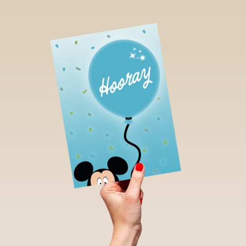 Mickey Mouse verjaardagskaart hooray