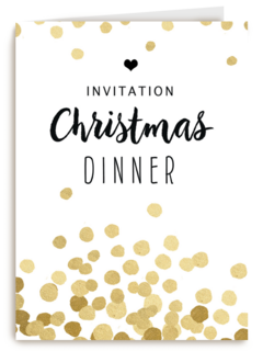 Kerstkaart invitation christmas dinner