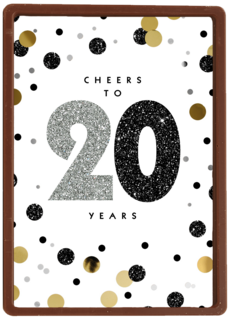 Verjaardagskaart leeftijden Cheers to 20 years wit en goud