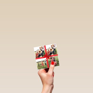 een mooie strik op de kerst fotokaart