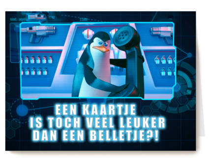 Penguins verjaardagskaart leuker dan belletje