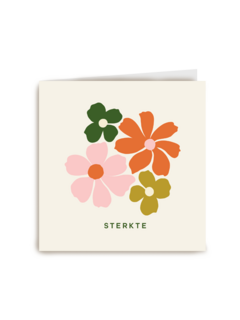 Sterkte kaart met getekende bloemen