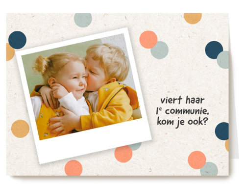 Vier haar eerste communie uitnodiging
