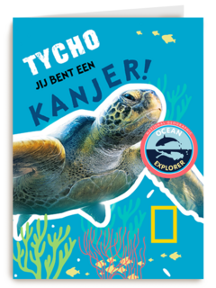 verjaardag kaart schildpad