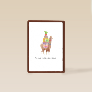 Lama verjaardagskaart fijne verjaardag