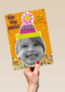 verjaardag kaart kids meisje feestmuts