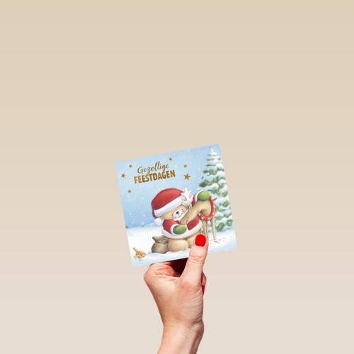Kerstkaart Forever Friends gezellige feestdagen
