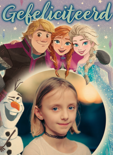 Frozen foto verjaardagskaart Elsa Anna Olaf Sven