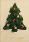 Kerstkaart klassiek wit met kerstboom