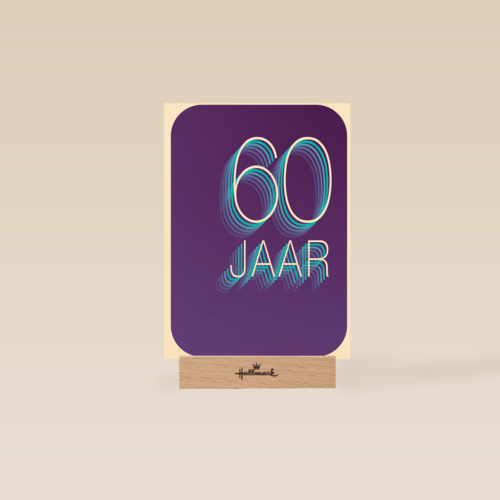 Verjaardagskaart 60 jaar paars